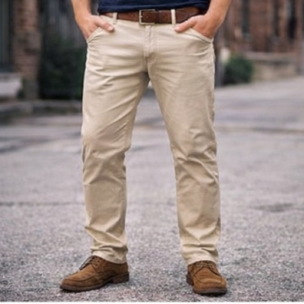 Hype Men's Skinny Stretch Khaki Pants Tan Size 40x32 Cotton Blend